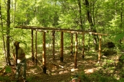 Abri à bois, construction du toit