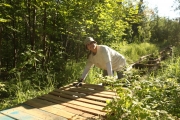 Travail sur le chemin suspendu